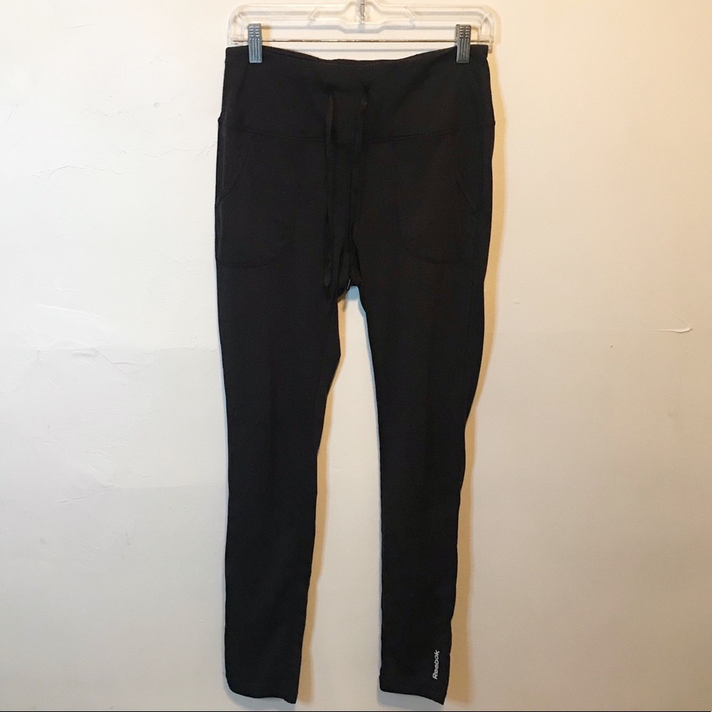 Reebok Momentum Leggings Black Stripe  Size Medium